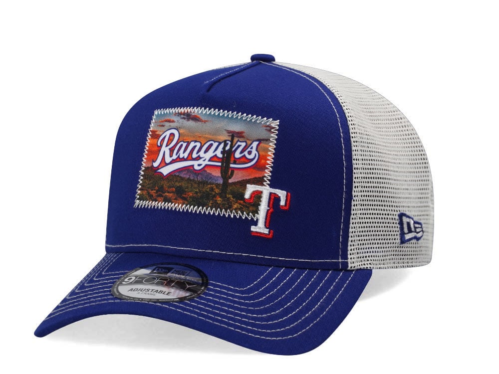 New Era Texas Rangers M Patch 9Forty A Frame Trucker Snapback Hat