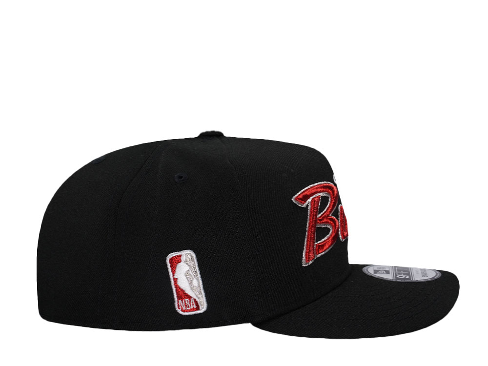 New Era Chicago Bulls Black Throwback Edition 9Fifty A Frame Snapback Hat