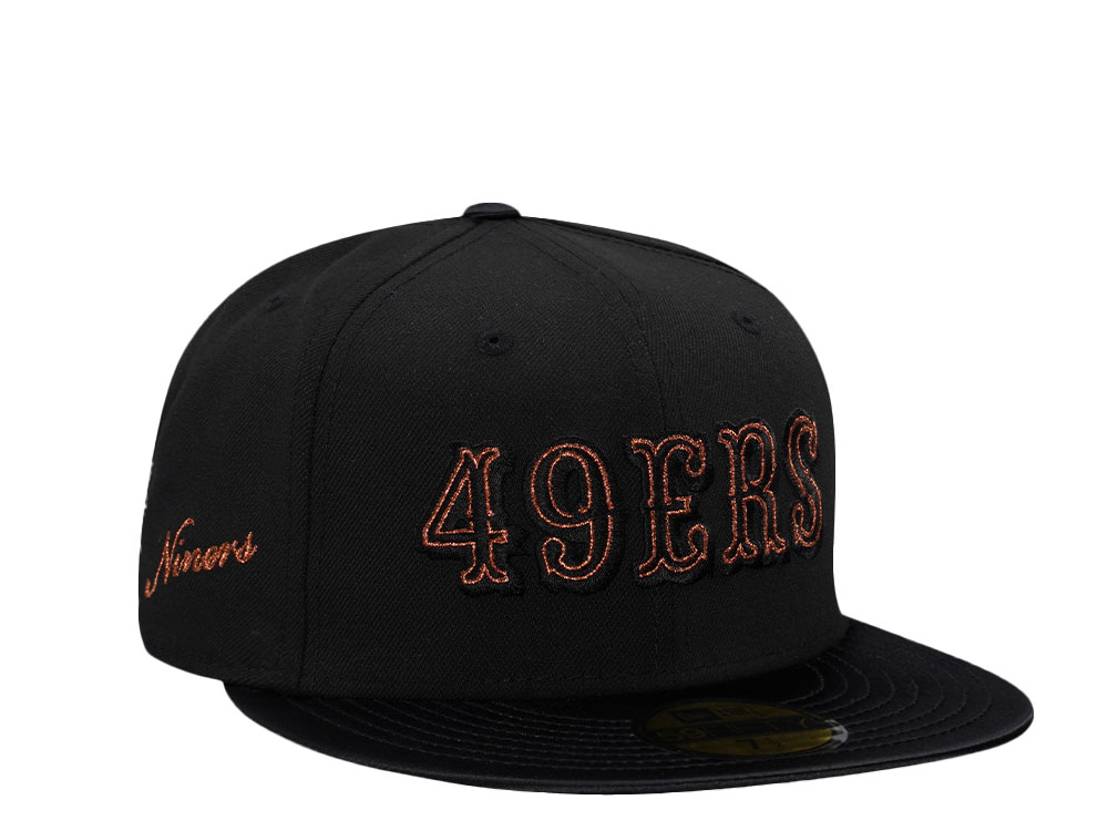 New Era San Francisco 49ers Black Copper Satin Brim Edition 59Fifty Fitted Hat