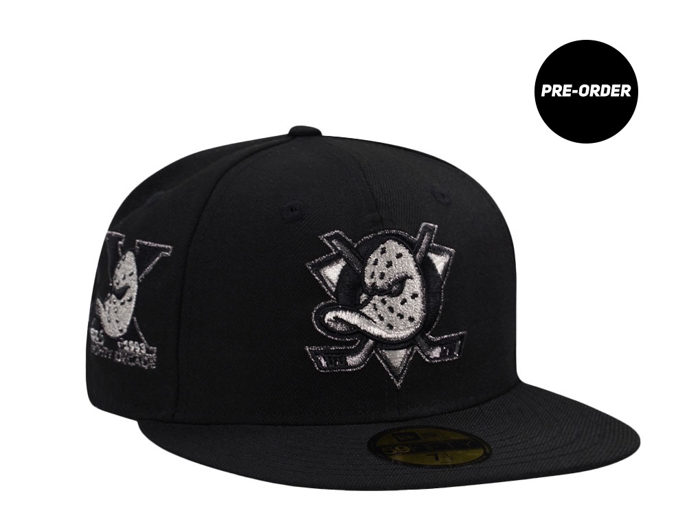 PRE-ORDER New Era Anaheim Ducks 10th Anniversary Liquid Titanium Wool Edition 59Fifty Fitted Hat