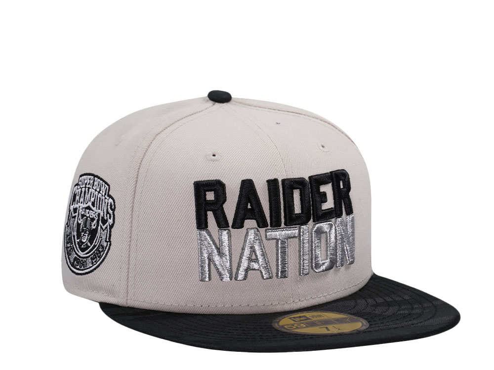 New Era Las Vegas Raiders Super Bowl Champions Stone Two Tone Edition 59Fifty Fitted Hat