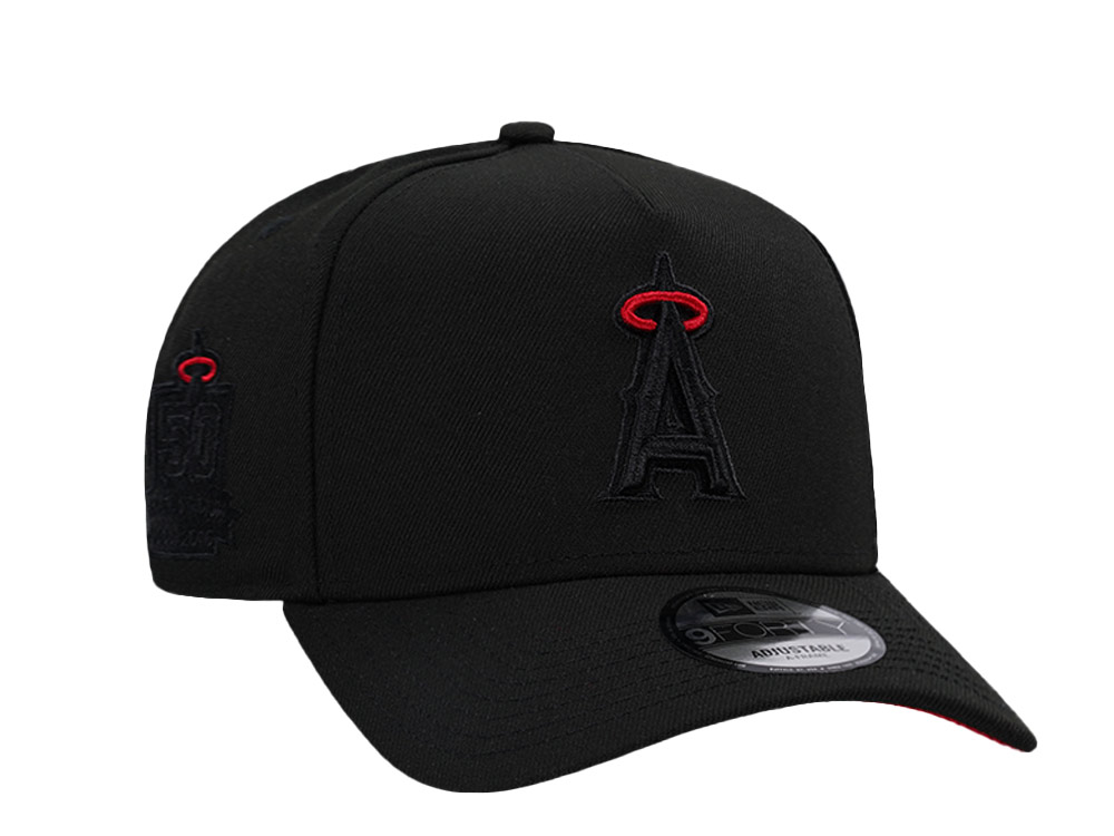 New Era Anaheim Angels 50th Anniversary Black And Red 9Forty A Frame Snapback Hat