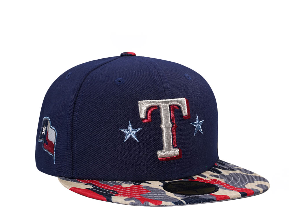 New Era Texas Rangers Ocean Blue Camo Two Tone Edition 59Fifty Fitted Hat