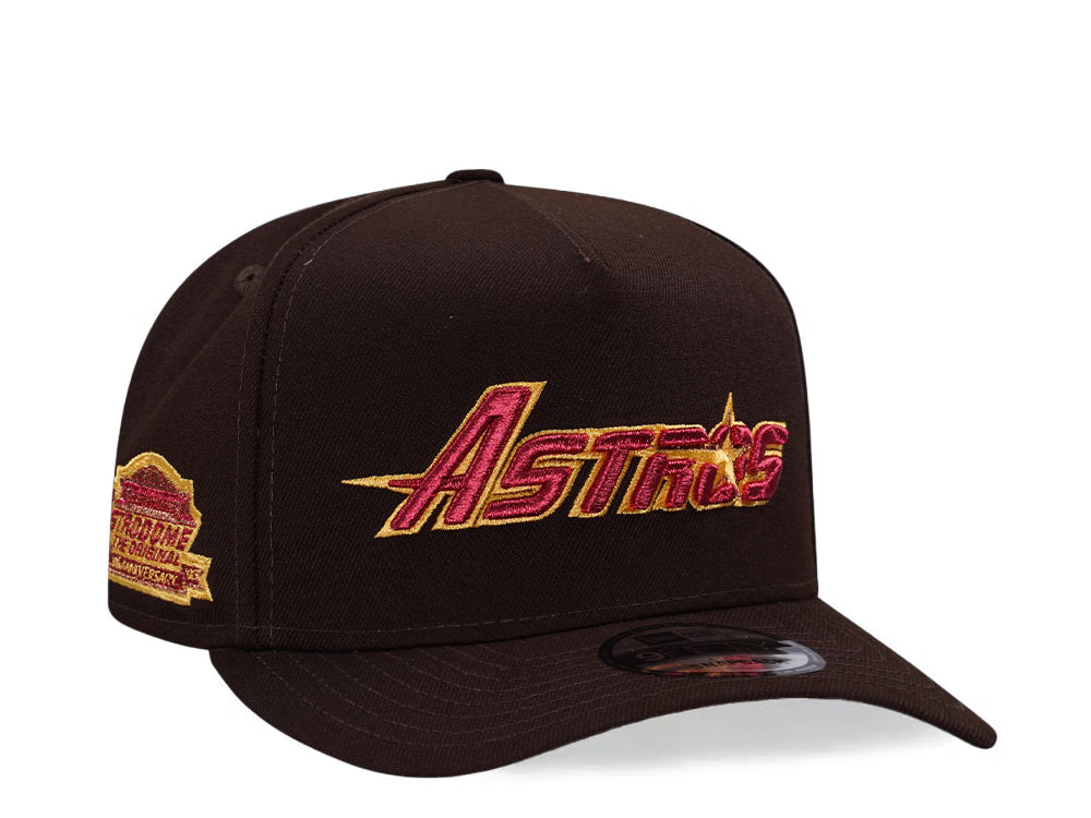 New Era Houston Astros 30th Anniversary Astrodome Burnt Wood Edition 9Fifty A Frame Snapback Hat