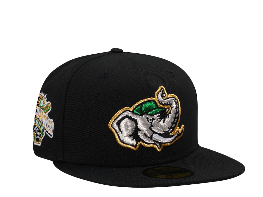 New Era Modesto Athletics Metallic Black Throwback Edition 59Fifty Fitted Hat