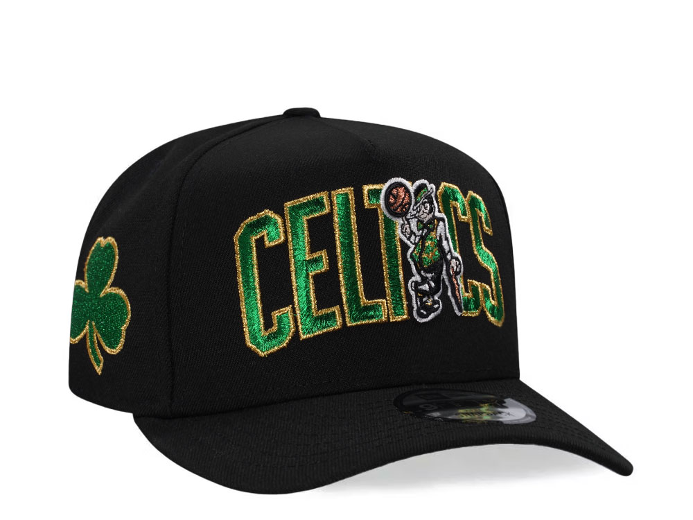 New Era Boston Celtics Metallic Black Edition 9Fifty A Frame Snapback Hat