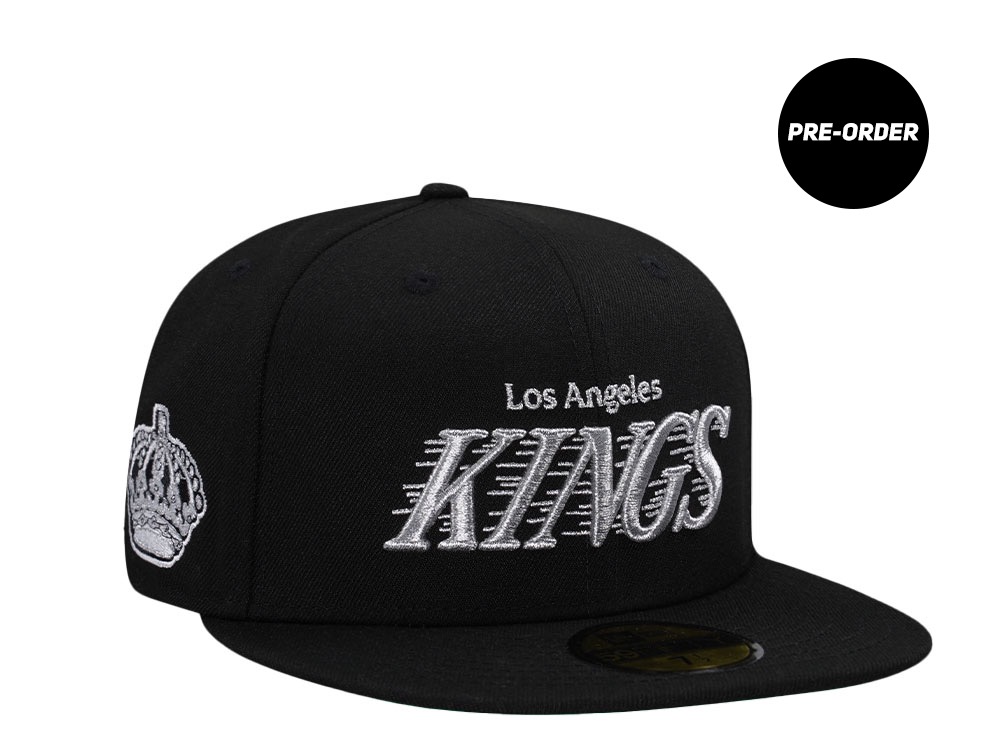 PRE-ORDER New Era Los Angeles Kings Script Black Throwback Edition 59Fifty Fitted Hat