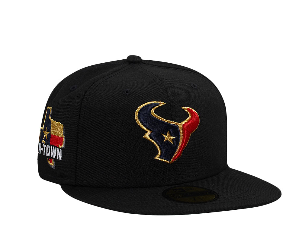 New Era Houston Texans Black Metallic Throwback Edition 59Fifty Fitted Hat