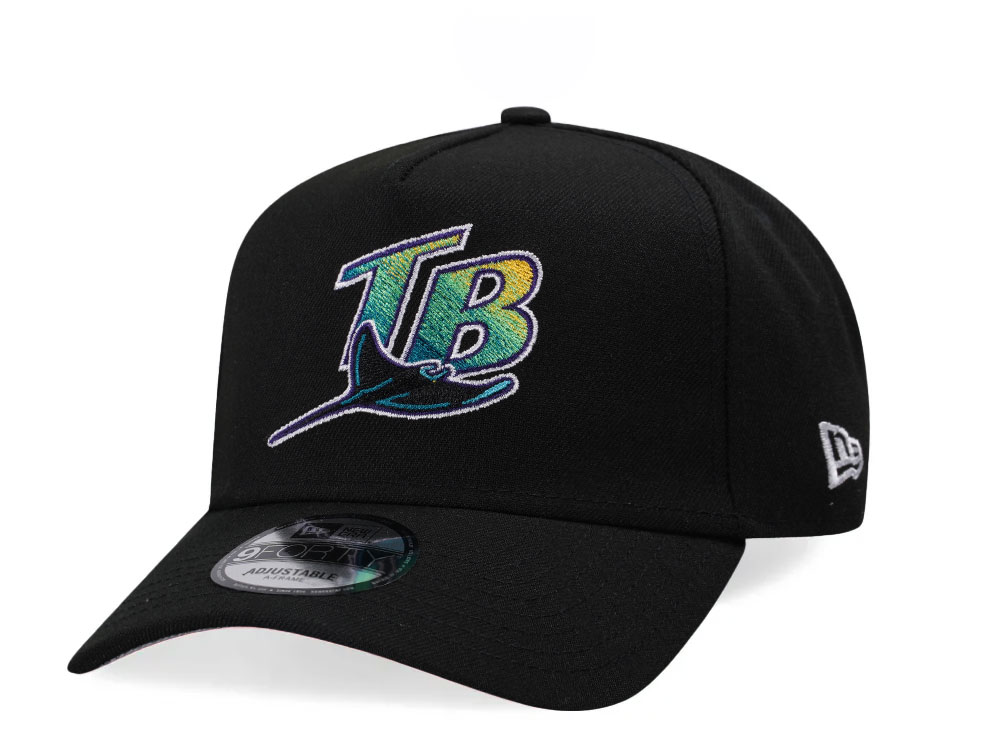 New Era Tampa Bay Rays Black Classic 9Forty A Frame Snapback Hat