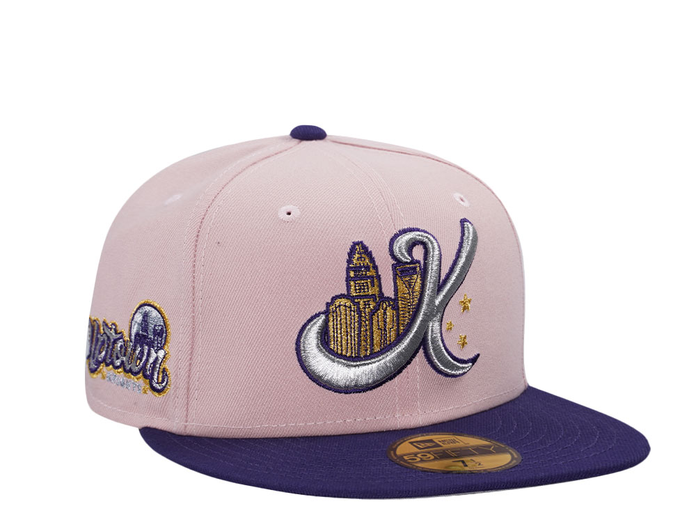 New Era Charlotte Knights Uptown Pink Rouge Two Tone Edition 59Fifty Fitted Hat TOPPERZSTORE USA