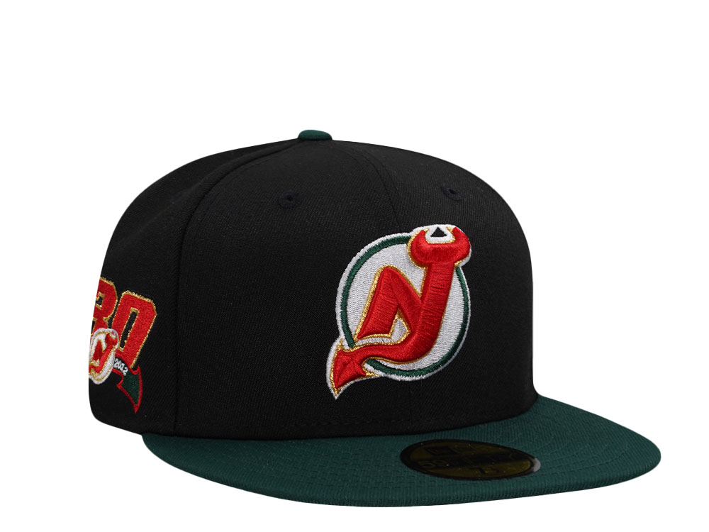 New Era New Jersey Devils 30th Anniversary Black Green Two Tone Edition 59Fifty Fitted Hat