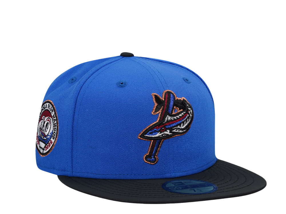 New Era Pensacola Blue Wahoos 10th Anniversary Sapphire Two Tone Edition 59Fifty Fitted Hat