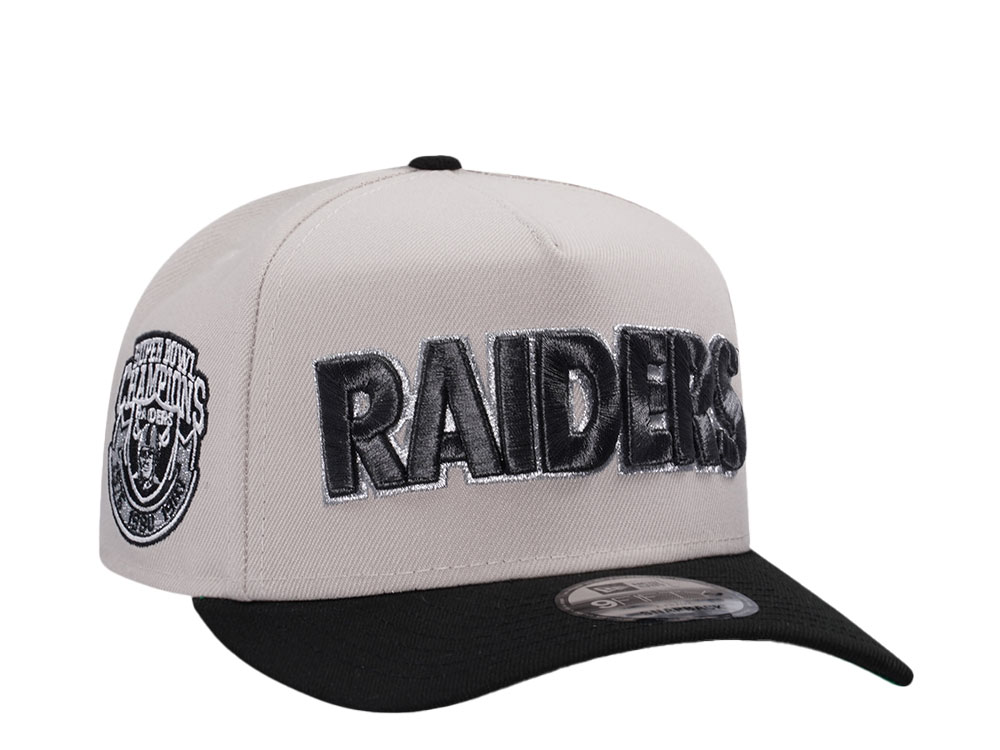 New Era Las Vegas Raiders Super Bowl Champions Stone Two Tone Throwback Edition 9Fifty A Frame Snapback Hat