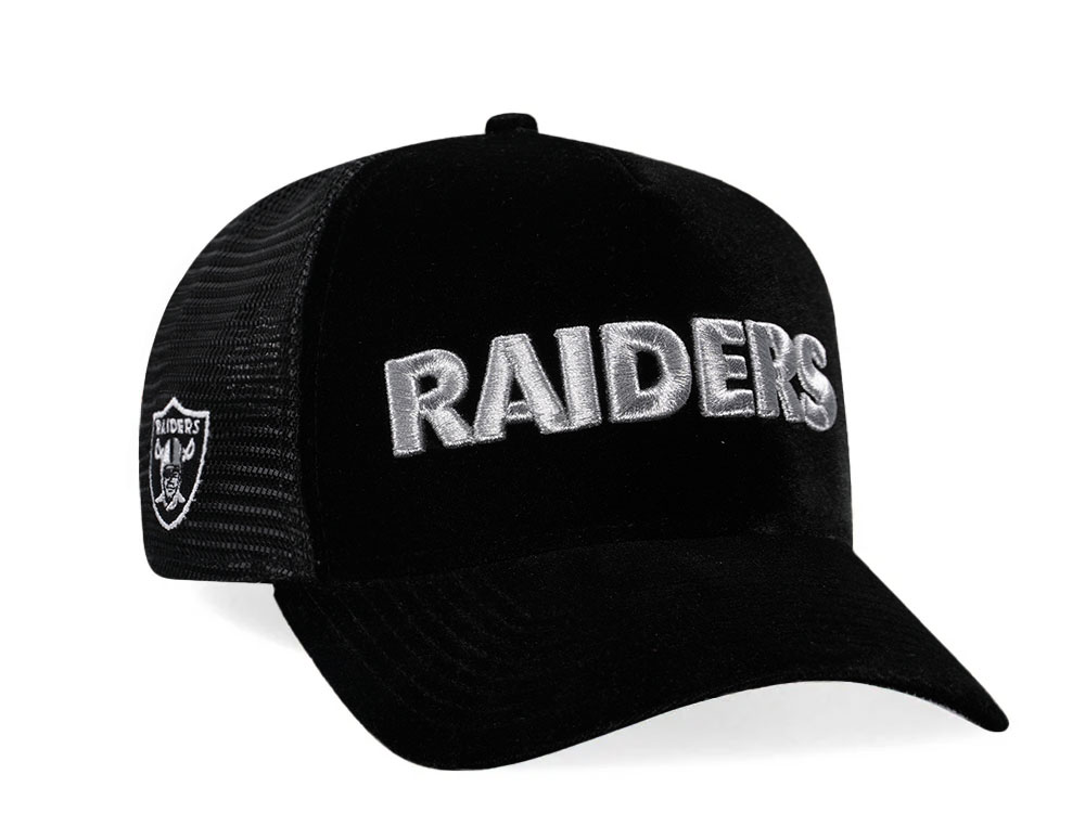New Era Las Vegas Raiders Velvet Trucker 9Forty A Frame Snapback Hat