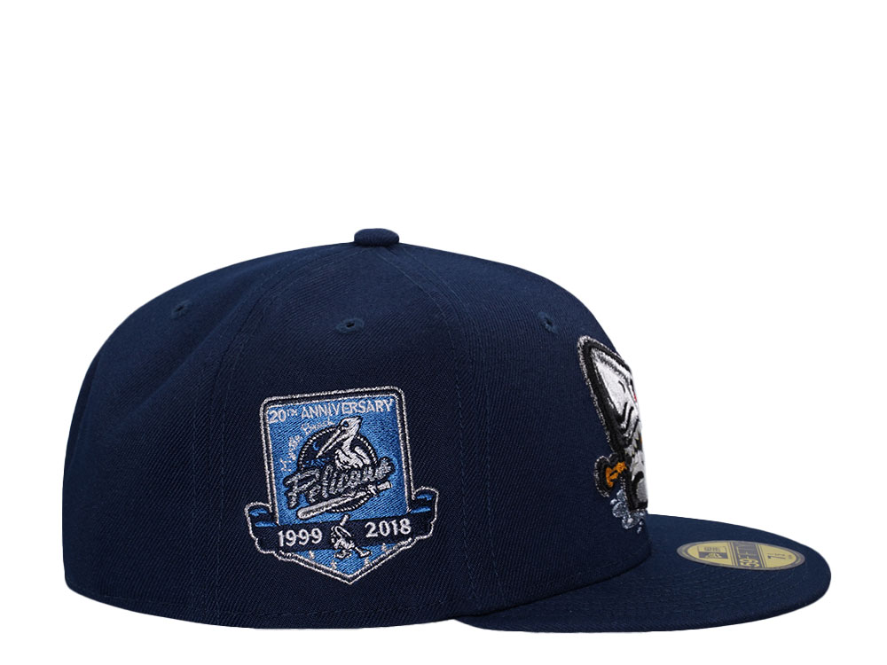 New Era Myrtle Beach Pelicans 20th Anniversary Ocean Blue Edition 59Fifty Fitted Hat