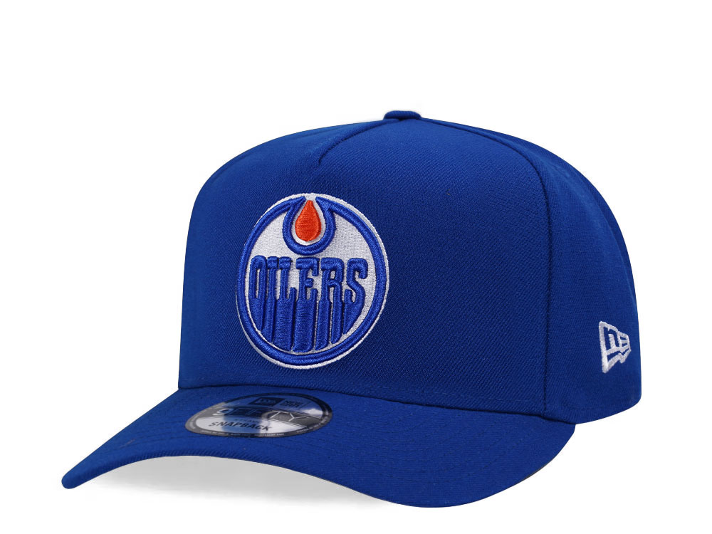 New Era Edmonton Oilers Blue Classic 9Fifty A Frame Snapback Hat