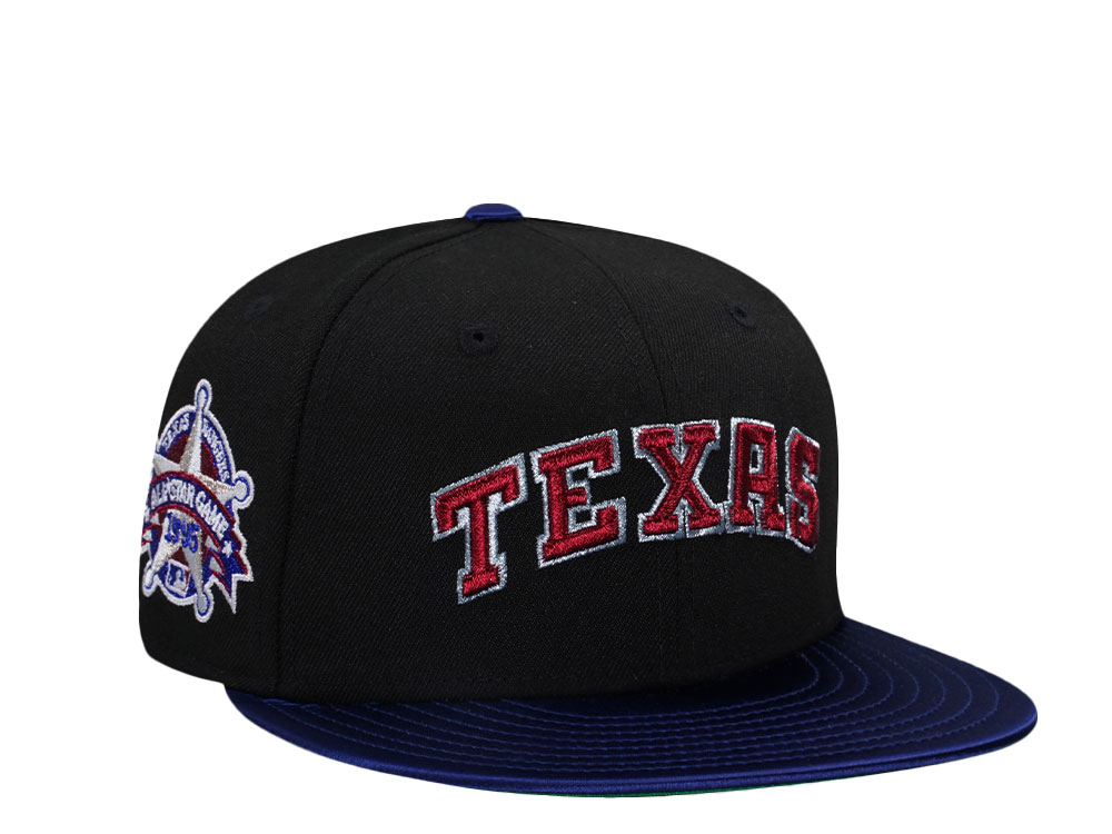 New Era Texas Rangers All Star Game 1995 Black Satin Brim Two Tone Edition 59Fifty Fitted Hat