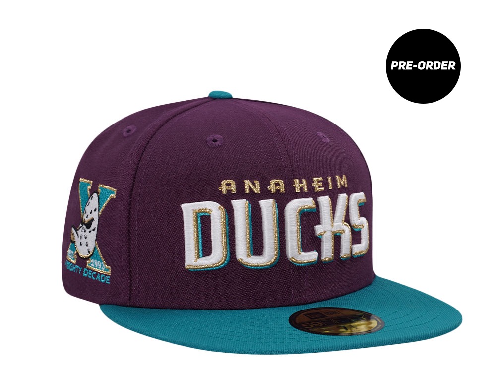 PRE-ORDER New Era Anaheim Ducks 10th Anniversary Two Tone Prime Edition 59Fifty Fitted Hat