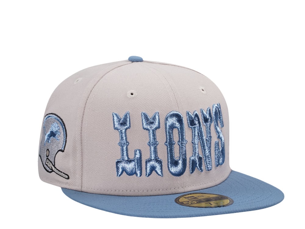 New Era Detroit Lions Stone Metallic Two Tone Edition 59Fifty Fitted Hat