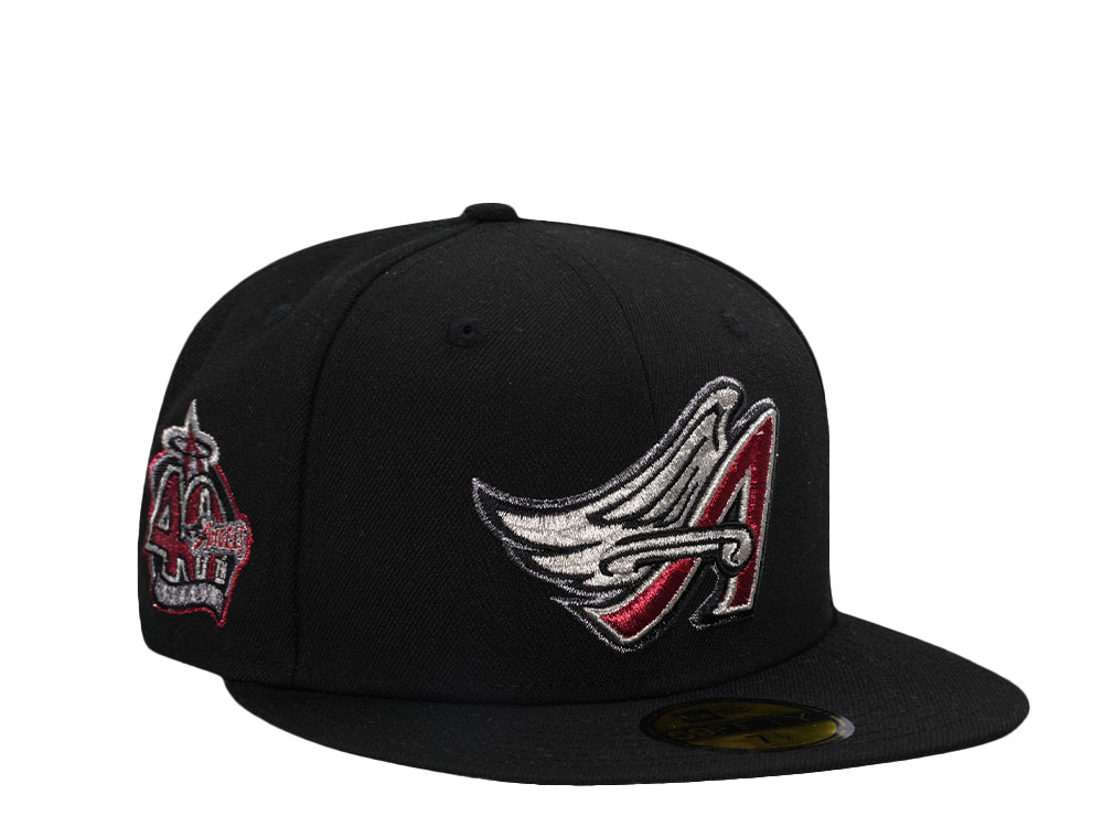 New Era Anaheim Angels 40th Anniversary Metallic Black Prime Edition 59Fifty Fitted Hat