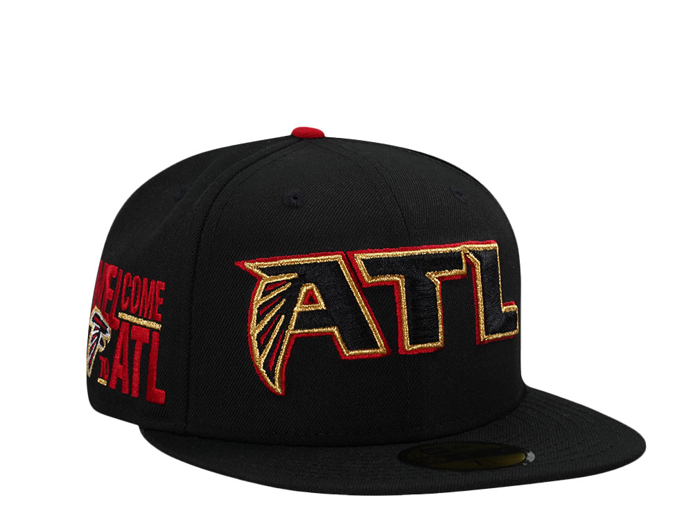 New Era Atlanta Falcons Welcome to ATL Black Gold Prime Edtion 59Fifty Fitted Hat