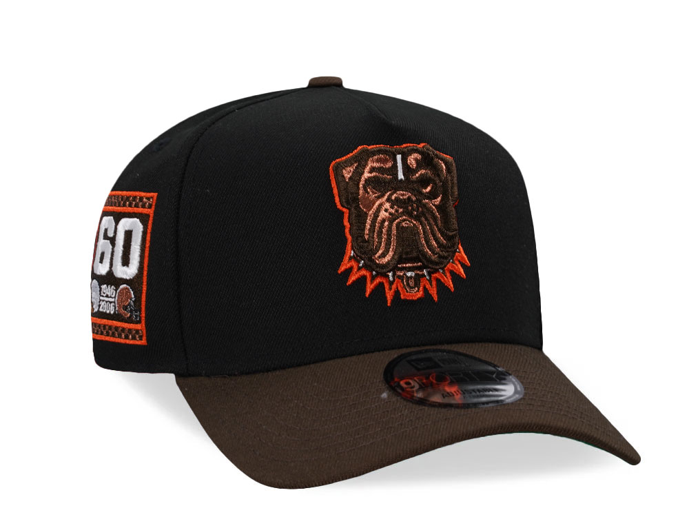 New Era Cleveland Browns Black Throwback Two Tone 9Forty A Frame Snapback Hat