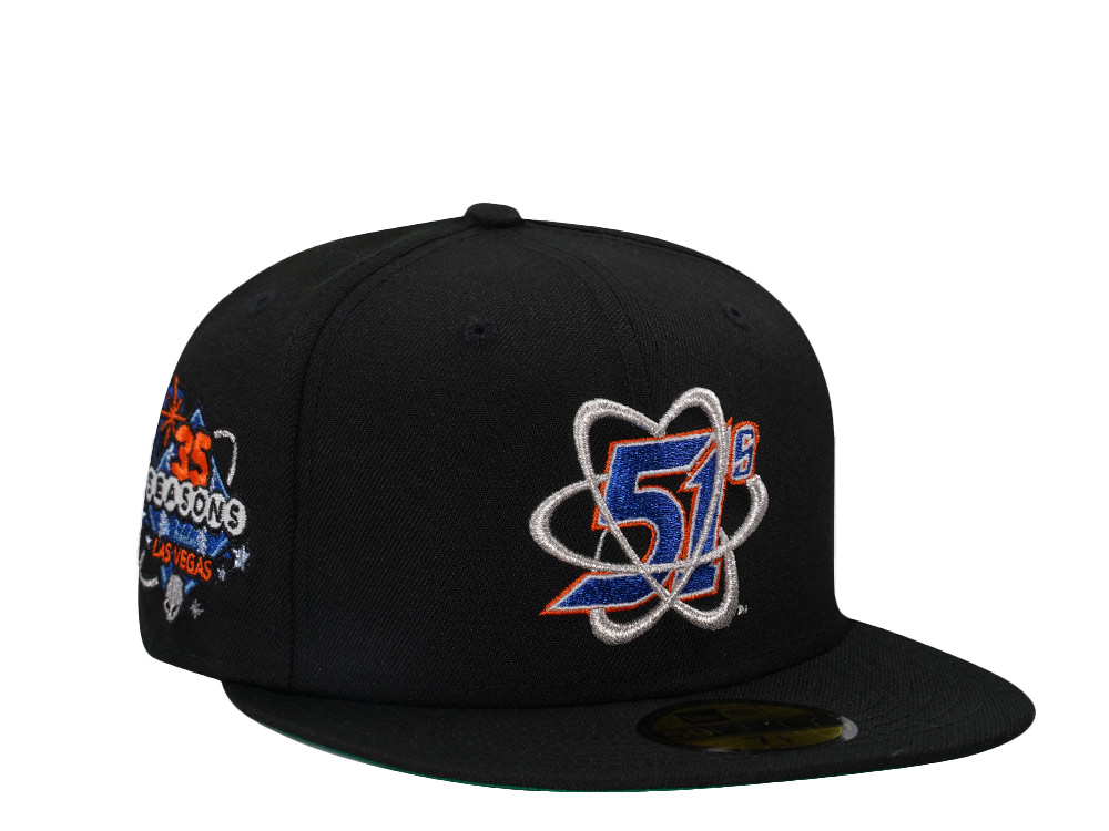 New Era Las Vegas 51s 35 Seasons Black Throwback Edition 59Fifty Fitted Hat