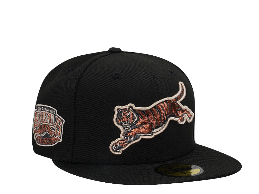 New Era Cincinnati Bengals 20th Anniversary Black Throwback Edition 59Fifty Fitted Hat TOPPERZSTORE USA