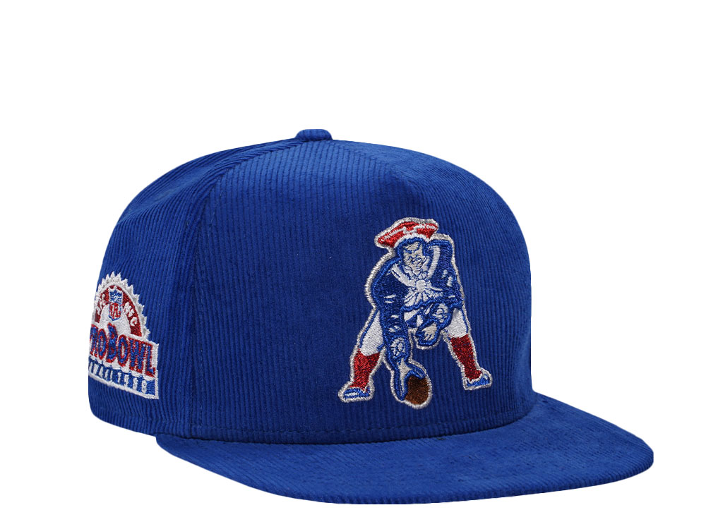 New Era New England Patriots Pro Bowl 1988 Corduroy Blue Throwback Edition 59Fifty A Frame Fitted Hat