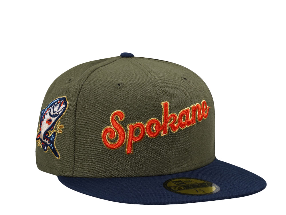 New Era Spokane Indians Outdoor Olive Two Tone Edition 59Fifty Fitted Hat