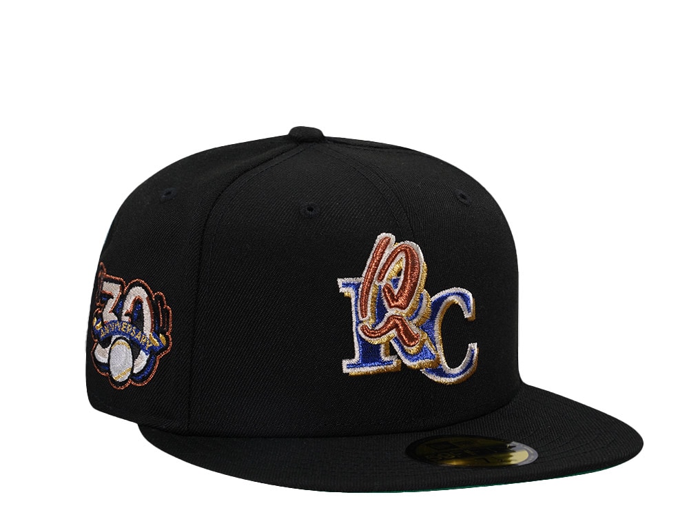 New Era Rancho Cucamonga Quakes 30th Anniversary Black Throwback Edition 59Fifty Fitted Hat