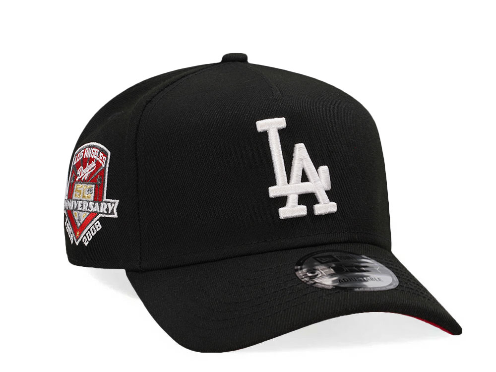 New Era Los Angeles Dodgers 50th Anniversary Black Red 9Forty A Frame Snapback Hat
