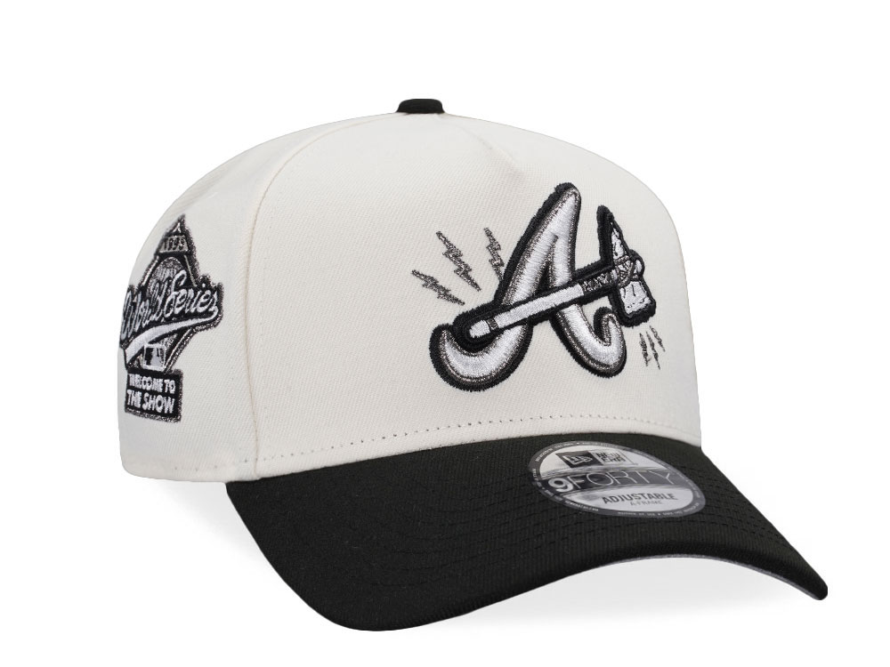 New Era Atlanta Braves World Series 1995 Electric Chrome Two Tone Edition 9Forty A Frame Snapback Hat