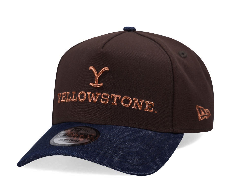 New Era Yellowstone Copper Denim Two Tone Edition 9Forty A Frame Snapback Hat