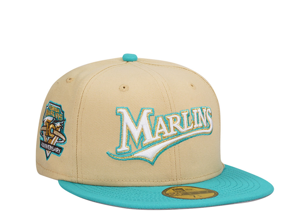 New Era Florida Marlins 10th Anniversary Vegas Script Two Tone Edition 59Fifty Fitted Hat