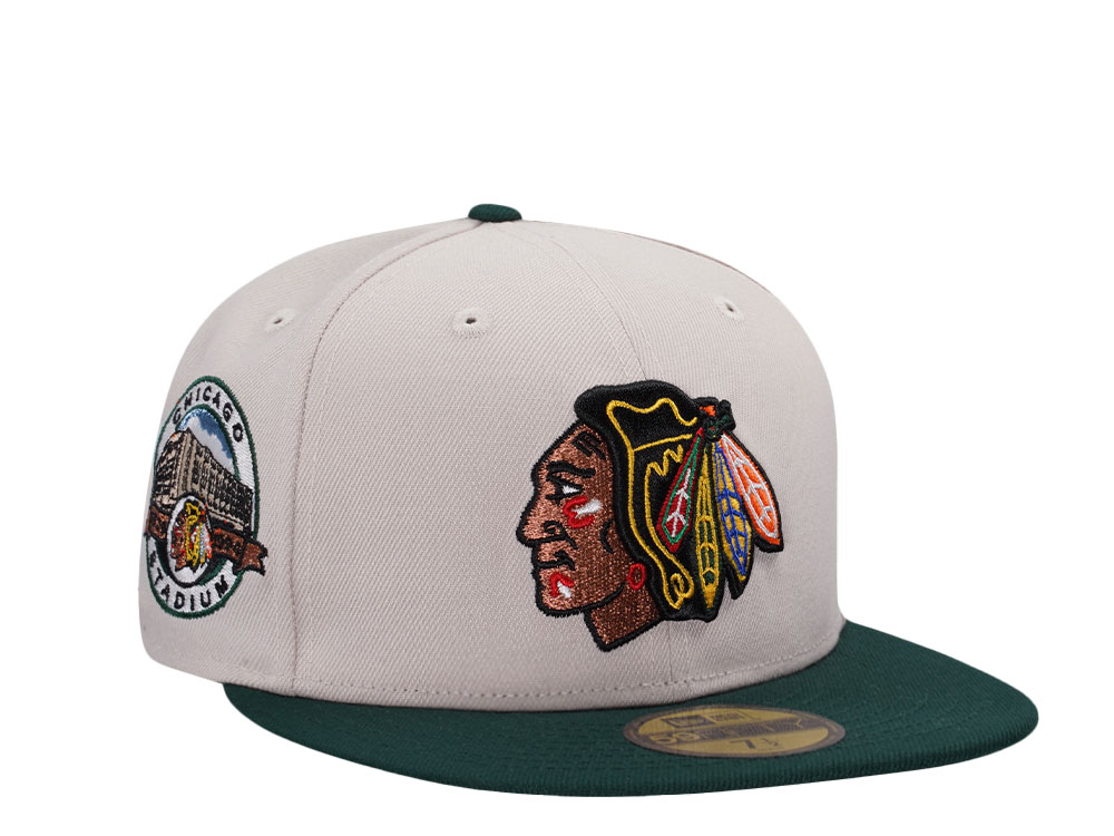 New Era  Chicago Blackhawks Stadium Anniversary Stone Two Tone Edition 59Fifty Fitted Hat