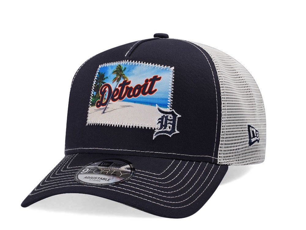 New Era Detroit Tigers M Patch 9Forty A Frame Trucker Snapback Hat