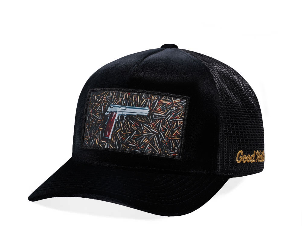 Good Hats Home Defense Black Velour Trucker Edition Snapback Cap