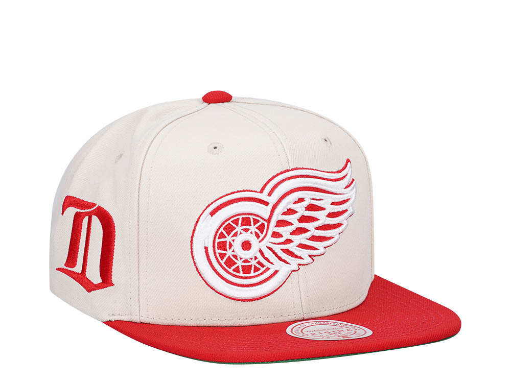 Mitchell & Ness Detroit Red Wings Vintage Off-White Snapback Hat