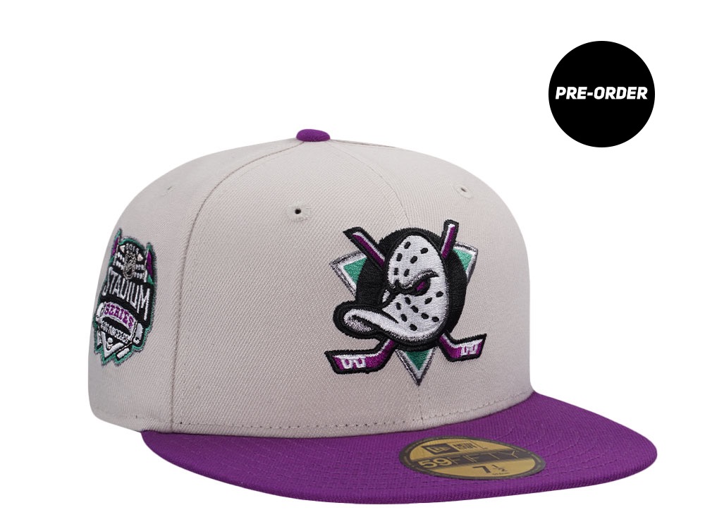 PRE-ORDER New Era Anaheim Ducks Stadium Series 2014 Stone Grape Two Tone Edition 59Fifty Fitted Hat