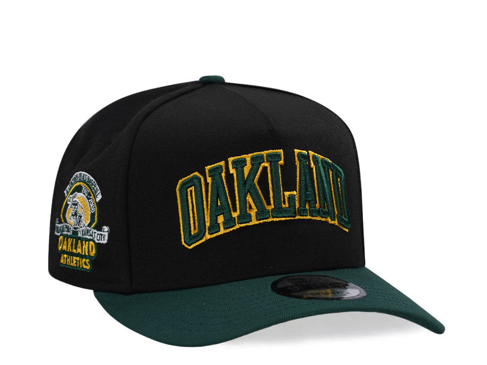 New Era Oakland Athletics 100th Anniversary Script Two Tone Edition 9Fifty A Frame Snapback Hat