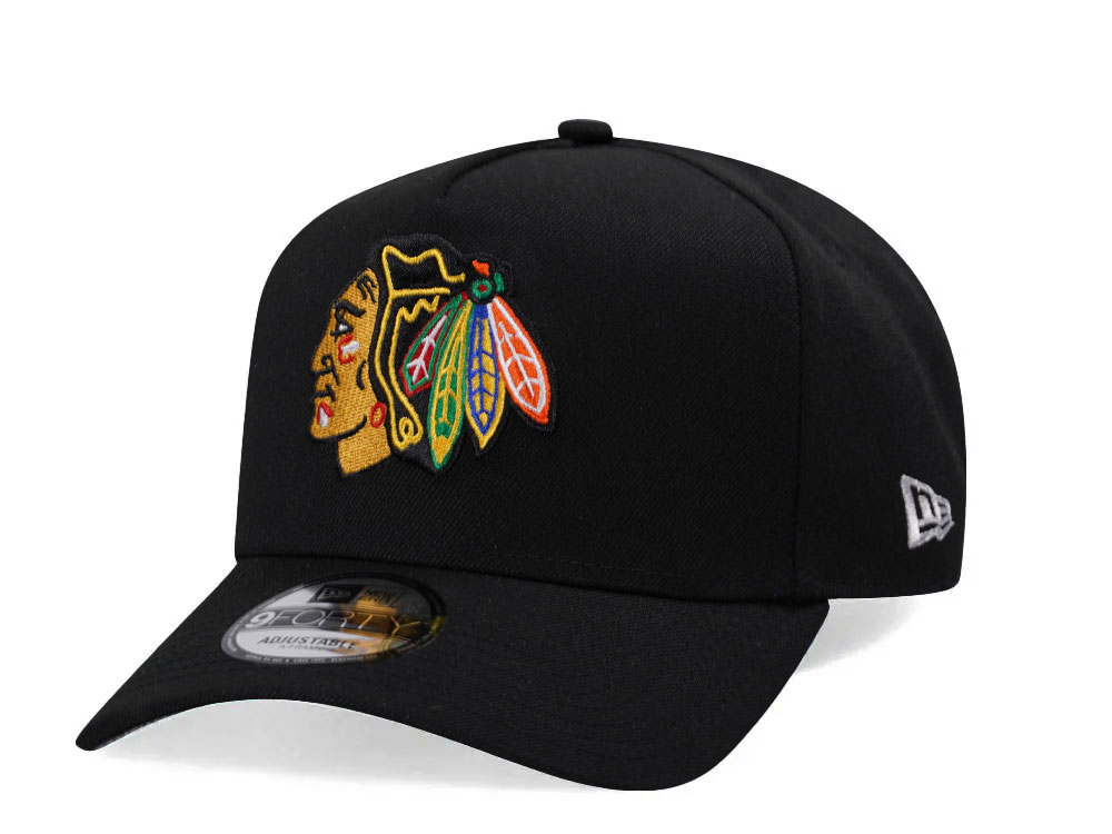 New Era Chicago Blackhawks Black Classic 9Forty Strapback Hat