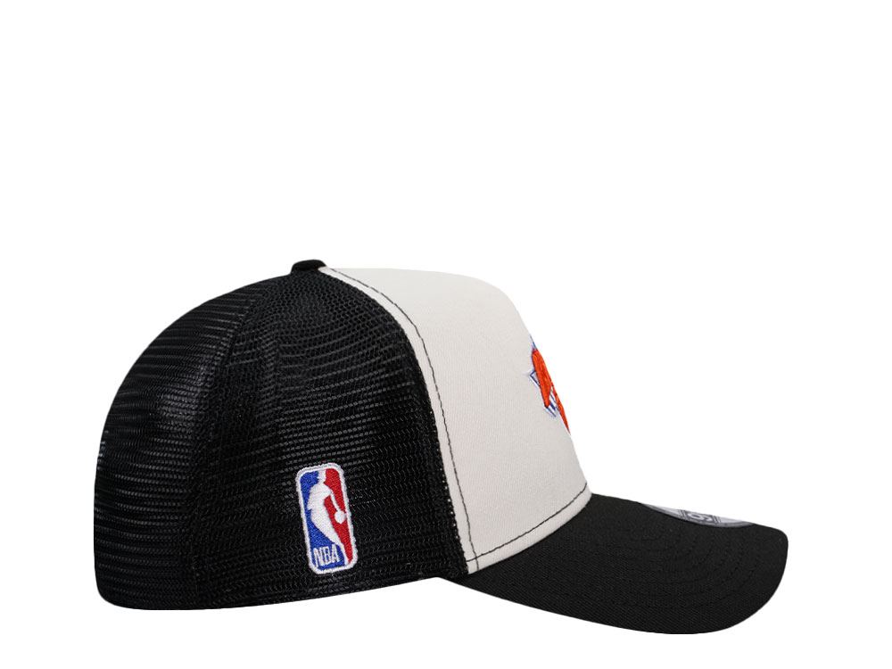 New Era New York Knicks Chrome Black Trucker Edition 9Forty A Frame Snapback Hat