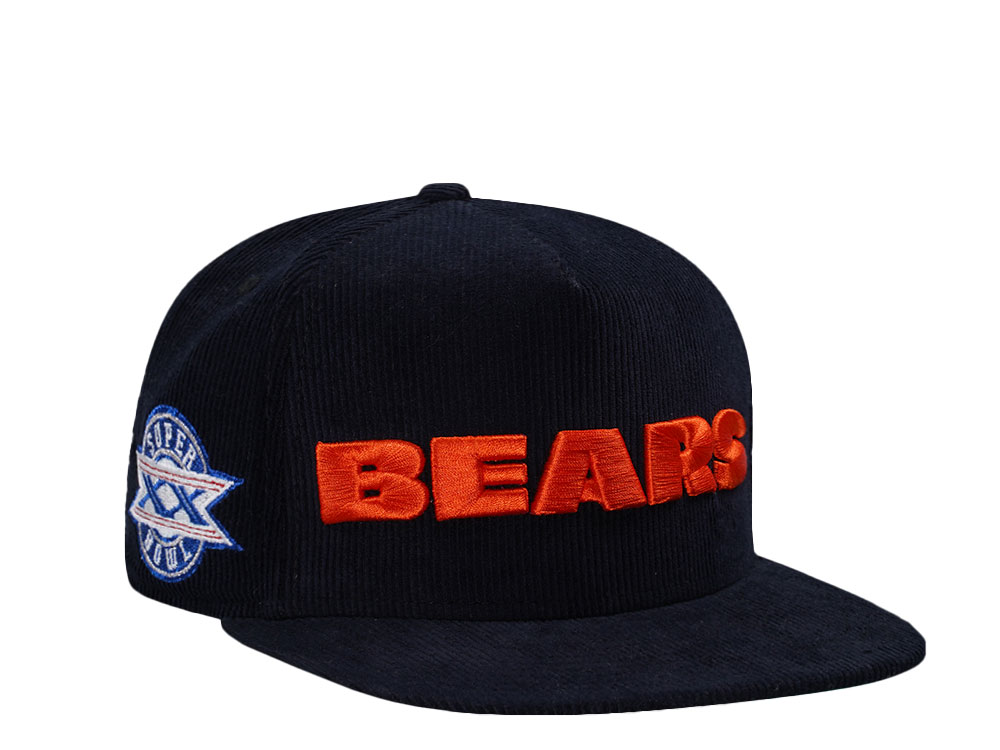 New Era Chicago Bears Corduroy Navy Throwback Edition 59Fifty A Frame Fitted Hat