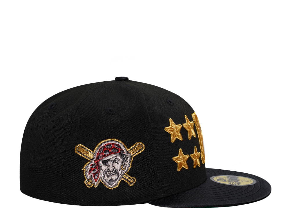 New Era Pittsburgh Pirates Black Satin Brim Prime Edition 59Fifty Fitted Hat