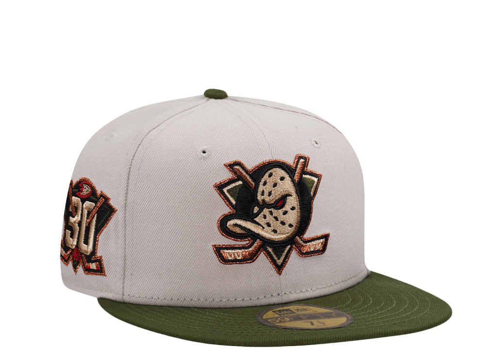 New Era Anaheim Ducks 30th Anniversary Stone Rifle Two Tone Edition 59Fifty Fitted Hat