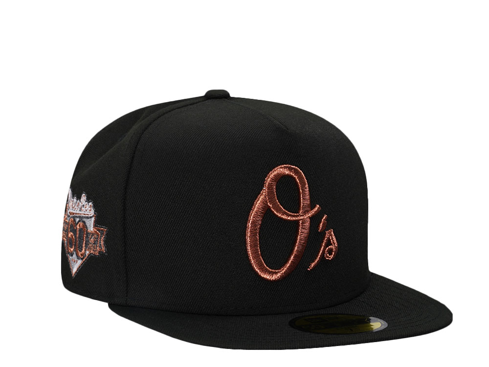 New Era Baltimore Orioles 60th Anniversary Black Copper Edition 59Fifty A Frame Fitted Hat