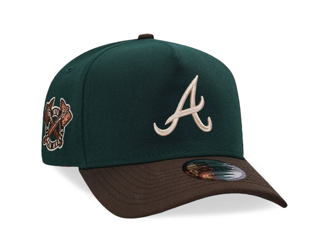 New Era Atlanta Braves Dark Green Two Tone 9Forty A Frame Snapback Hat