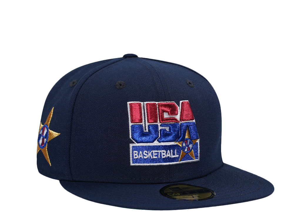 New Era Team USA Basketball Navy Prime Throwback Edition 59Fifty Fitted Hat