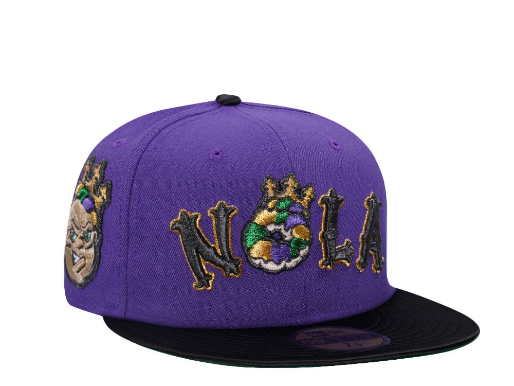 New Era New Orleans Baby Cakes Purple Satin Brim Two Tone Edition 59Fifty Fitted Hat